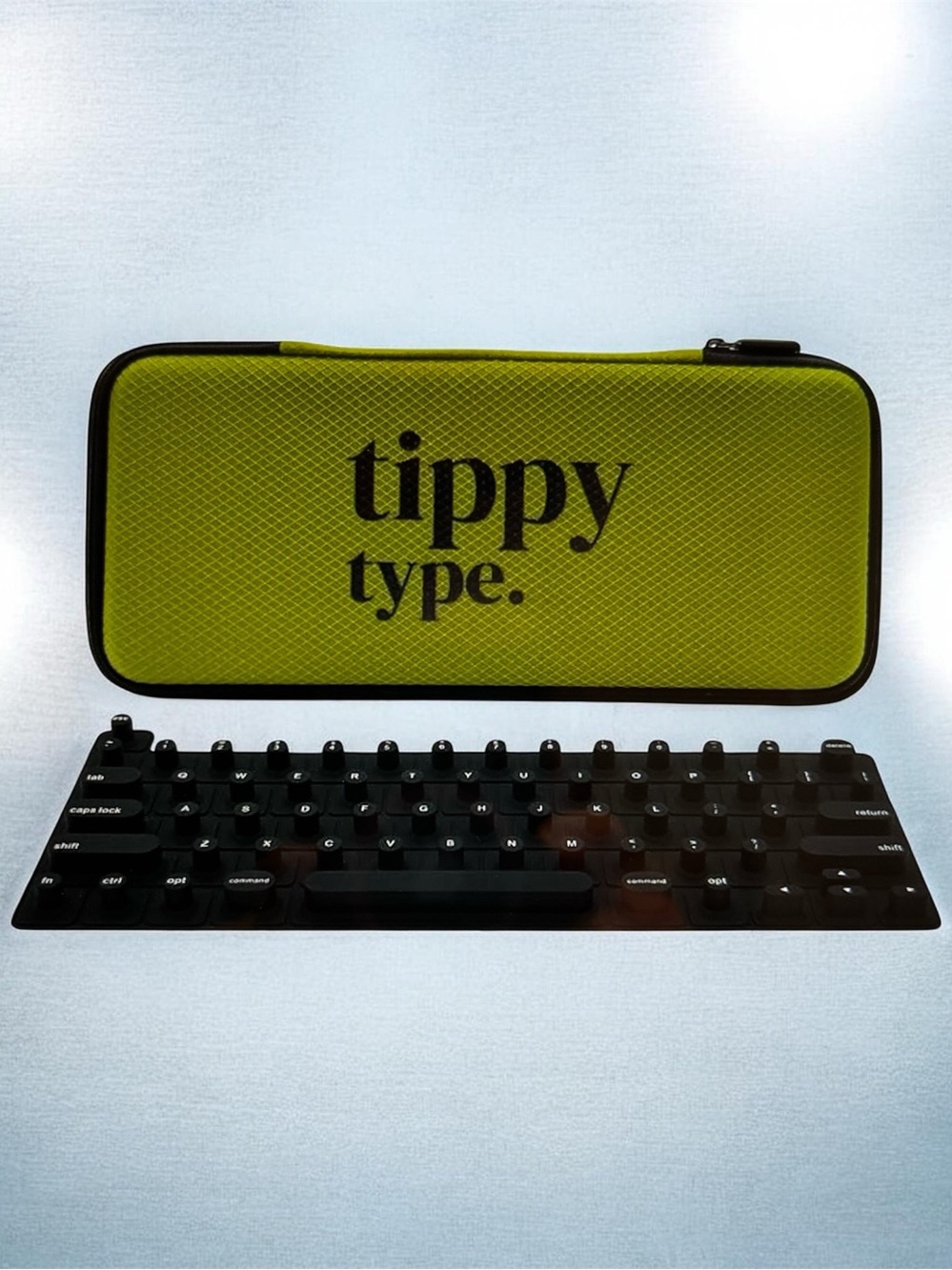 tippy type. Ergonomic Keyboard Case. Especially for long nails. Green & Black